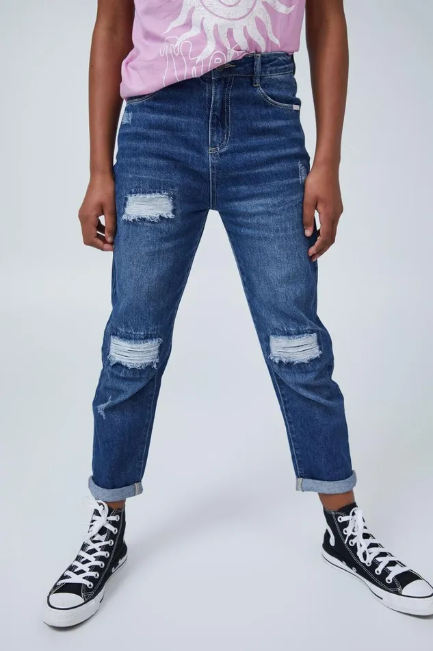 GirlsBoys Leggings Pants and Jeans Cotton On Ivy Mom Jean Midnight Wash