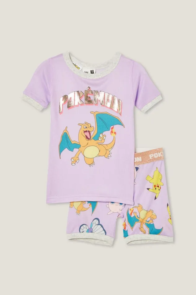 GirlsBoys Sleepwear Cotton On Harlow Super Soft Short Sleeve Pyjama Set License Lcn Pok Pale Violetpokemon Charizard GirlsBoys Sleepwear Cotton On Harlow Super Soft Short Sleeve Pyjama Set License Lcn Pok Pale Violetpokemon Charizard