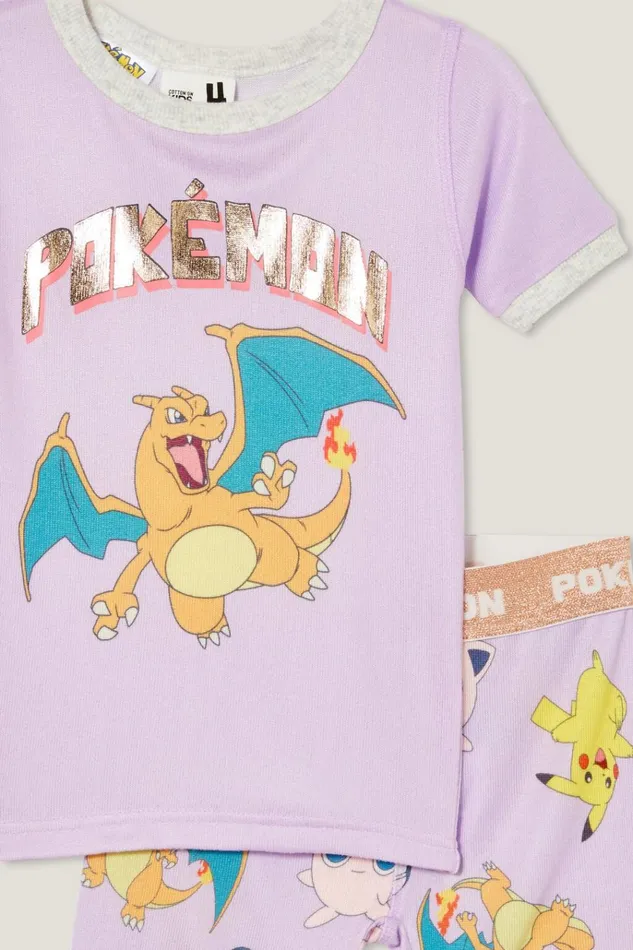 GirlsBoys Sleepwear Cotton On Harlow Super Soft Short Sleeve Pyjama Set License Lcn Pok Pale Violetpokemon Charizard GirlsBoys Sleepwear Cotton On Harlow Super Soft Short Sleeve Pyjama Set License Lcn Pok Pale Violetpokemon Charizard