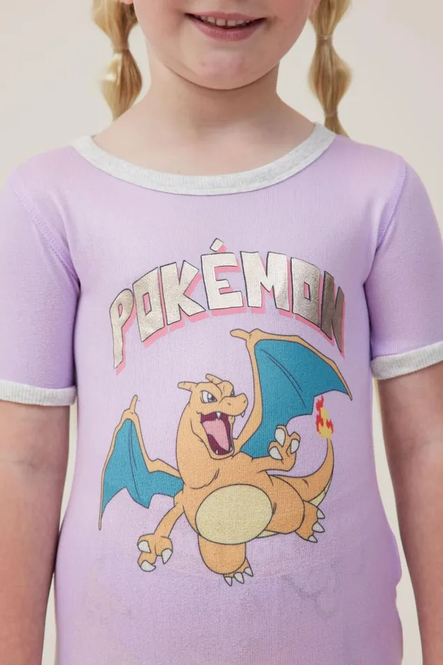 GirlsBoys Sleepwear Cotton On Harlow Super Soft Short Sleeve Pyjama Set License Lcn Pok Pale Violetpokemon Charizard GirlsBoys Sleepwear Cotton On Harlow Super Soft Short Sleeve Pyjama Set License Lcn Pok Pale Violetpokemon Charizard