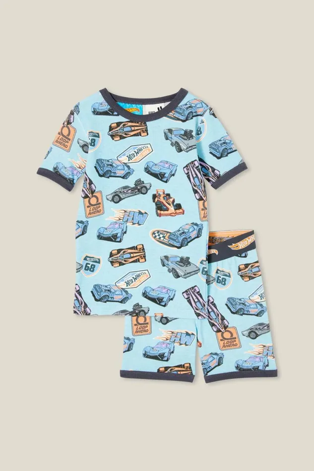 GirlsBoys Sleepwear Cotton On Tyler Short Sleeve Pyjama Set Licensed Lcn Mat Frosty Bluehot Wheels Fast Cars GirlsBoys Sleepwear Cotton On Tyler Short Sleeve Pyjama Set Licensed Lcn Mat Frosty Bluehot Wheels Fast Cars