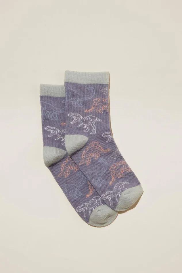 GirlsBoys Socks and Tights Cotton On Single Pack Crew Socks Rabbit Greydeep Sage Dinos Outline GirlsBoys Socks and Tights Cotton On Single Pack Crew Socks Rabbit Greydeep Sage Dinos Outline