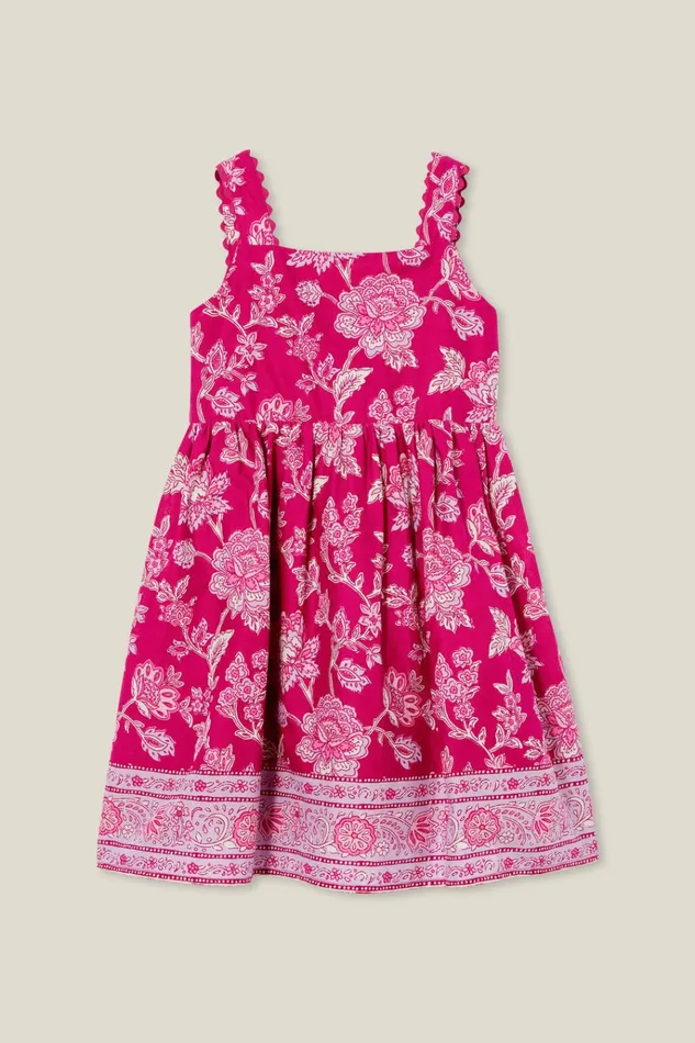 Girls Dresses Cotton On Melody Sleeveless Dress Festival Fuchsiafrida Folk Floral