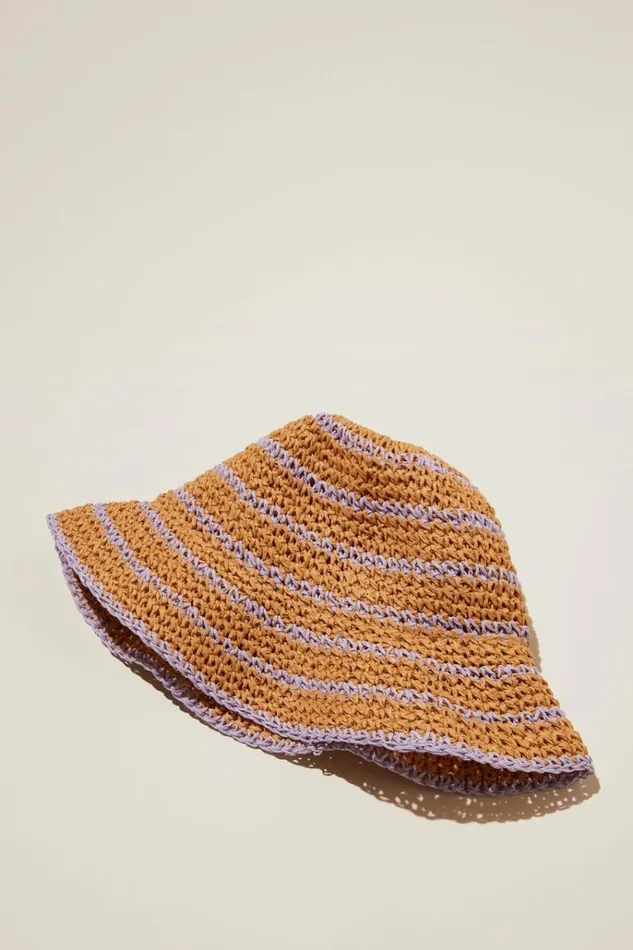 Girls Hats and Beanies Cotton On Kids Crochet Bucket Hat Naturallilac Drop Girls Hats and Beanies Cotton On Kids Crochet Bucket Hat Naturallilac Drop