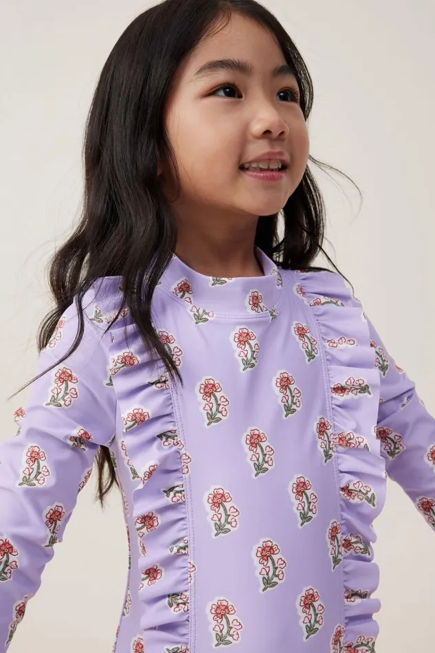 Girls Swimwear Cotton On Lydia One Piece Lilac Dropflora Flower Stamp Girls Swimwear Cotton On Lydia One Piece Lilac Dropflora Flower Stamp