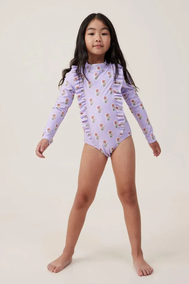 Girls Swimwear Cotton On Lydia One Piece Lilac Dropflora Flower Stamp Girls Swimwear Cotton On Lydia One Piece Lilac Dropflora Flower Stamp