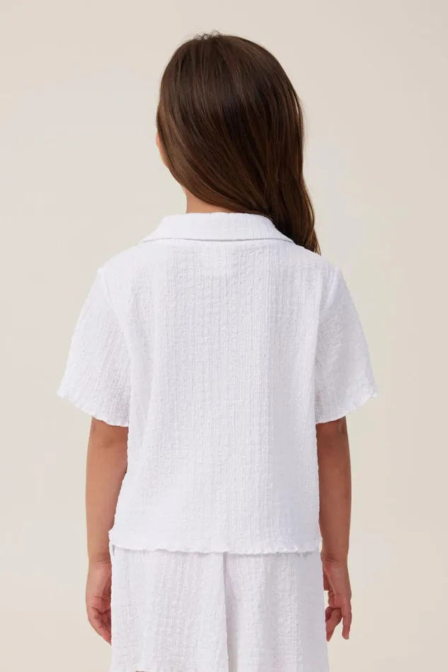 Girls Tops and TShirts Cotton On Amelie Short Sleeve Shirt White Girls Tops and TShirts Cotton On Amelie Short Sleeve Shirt White
