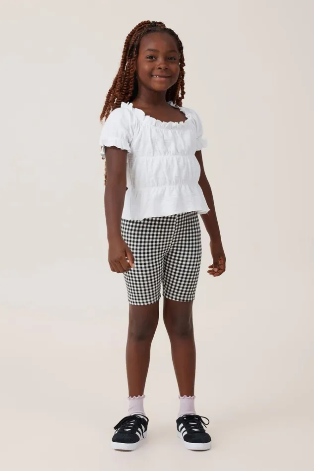 Girls Tops and TShirts Cotton On Astrid Short Sleeve Top White Girls Tops and TShirts Cotton On Astrid Short Sleeve Top White