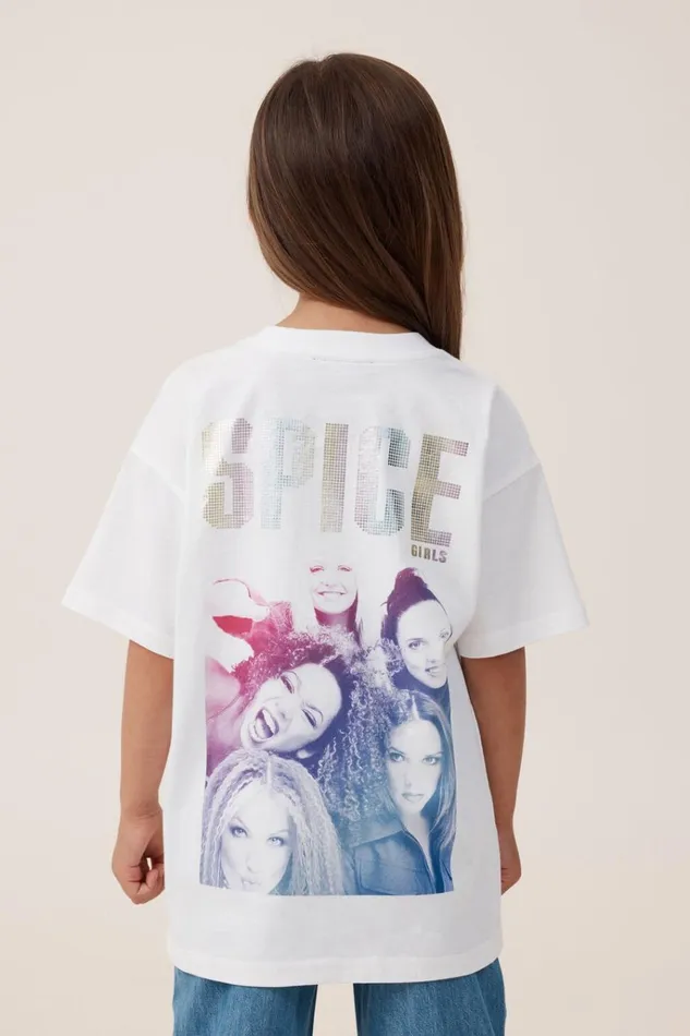 Girls Tops and TShirts Cotton On License Drop Shoulder Short Sleeve Tee Lcn Bra Spice Girlswhite Girls Tops and TShirts Cotton On License Drop Shoulder Short Sleeve Tee Lcn Bra Spice Girlswhite