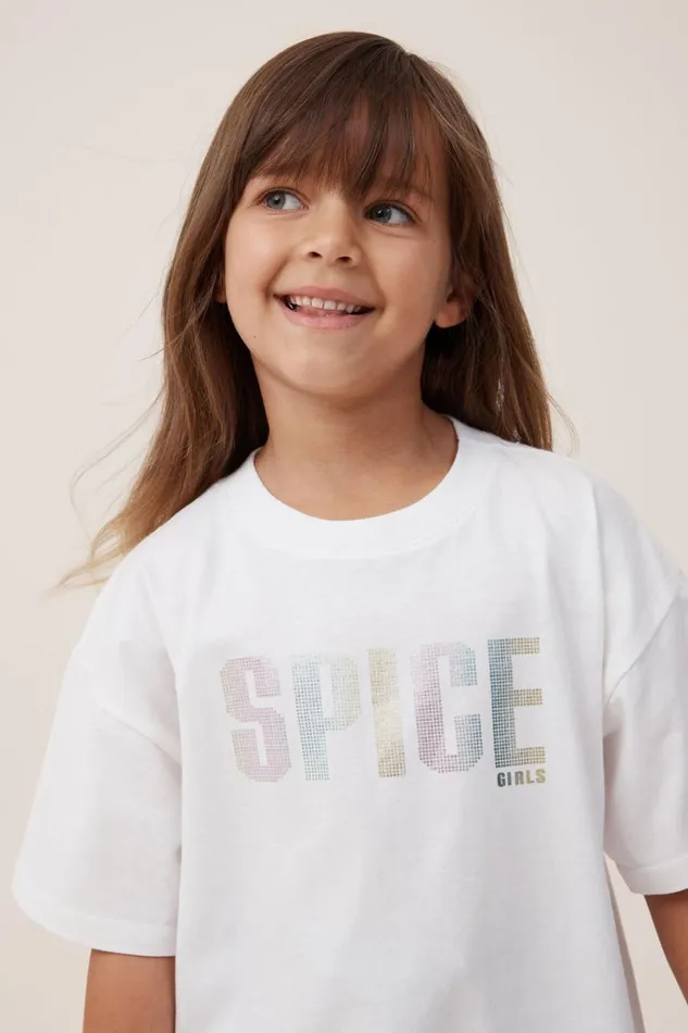 Girls Tops and TShirts Cotton On License Drop Shoulder Short Sleeve Tee Lcn Bra Spice Girlswhite Girls Tops and TShirts Cotton On License Drop Shoulder Short Sleeve Tee Lcn Bra Spice Girlswhite