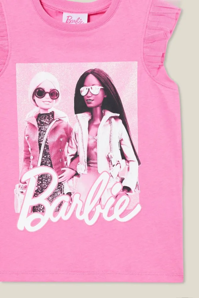 Girls Tops and TShirts Cotton On License Party Short Sleeve Tee Lcn Mat Barbie Duopink Gerbera Girls Tops and TShirts Cotton On License Party Short Sleeve Tee Lcn Mat Barbie Duopink Gerbera