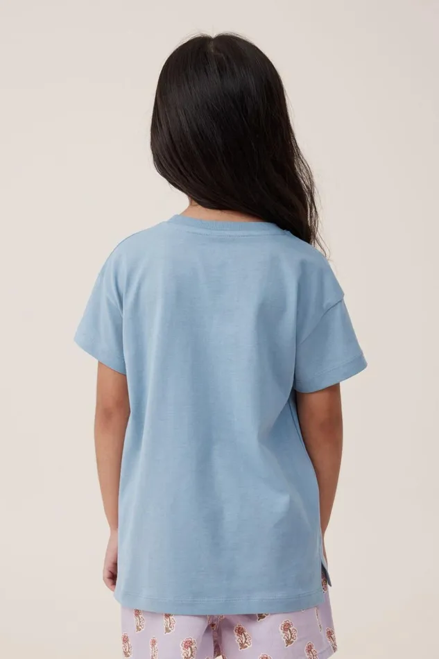 Girls Tops and TShirts Cotton On Poppy Short Sleeve Print Tee Dusty Bluewonderlust Girls Tops and TShirts Cotton On Poppy Short Sleeve Print Tee Dusty Bluewonderlust
