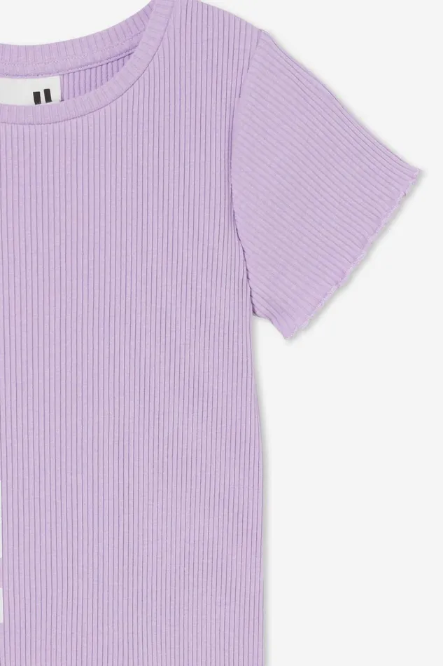 Girls Tops and TShirts Cotton On Raya Rib Baby Tee Lilac Drop Rib Girls Tops and TShirts Cotton On Raya Rib Baby Tee Lilac Drop Rib
