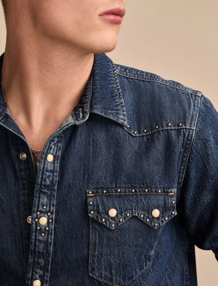 Gold Rush Saloon Long Sleeve Shirt Rodeo Men Lucky Brand Shirts and Tops