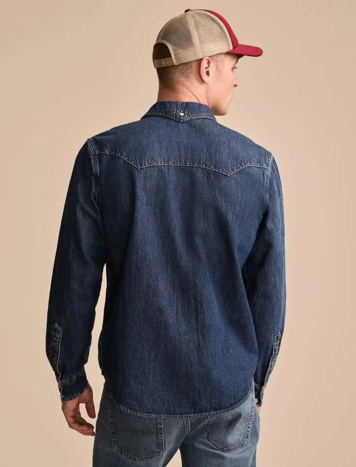 Gold Rush Saloon Long Sleeve Shirt Rodeo Men Lucky Brand Shirts and Tops