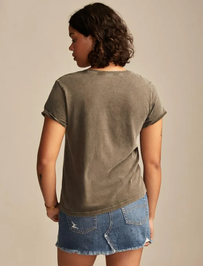 Grateful Dead Embellished Logo Classic Crew Beluga Women Lucky Brand Graphic Tees