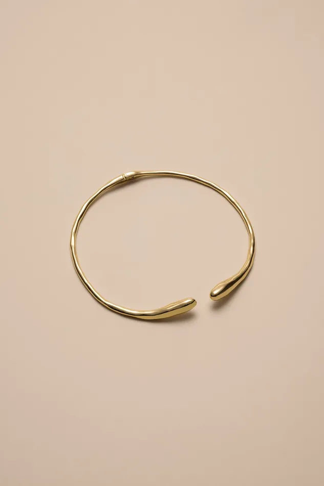 Hammered Collar Necklace Gold Women Lucky Brand Jewelry