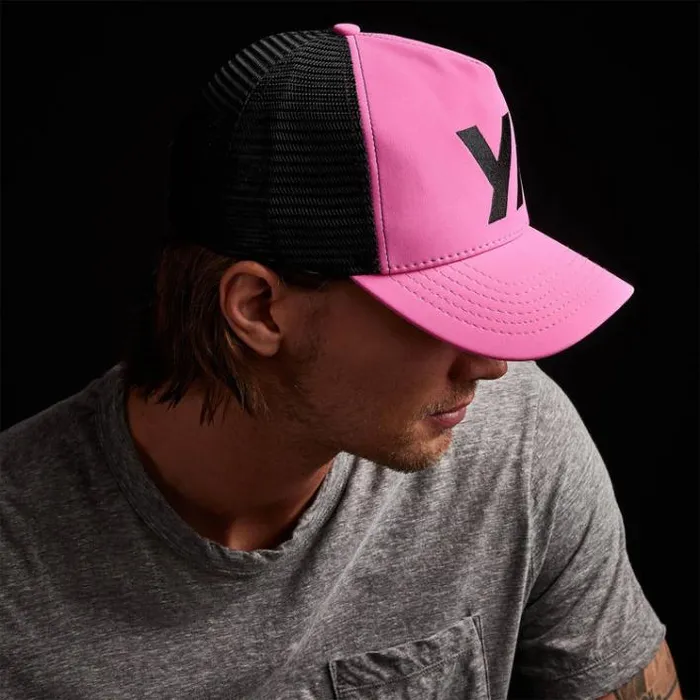 Hats Women James Perse Embroidered Scuba Trucker Hat Hot Pink