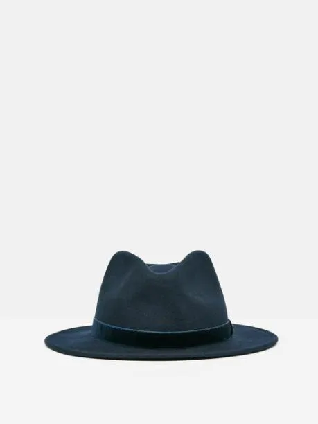 Hats Women Joules Navy Blue Wool Fedora Hat