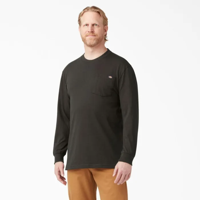 Heavyweight Long Sleeve Pocket TShirt Chocolate Brown Chocolate Brown cb Men Dickies Work Shirts Heavyweight Long Sleeve Pocket TShirt Chocolate Brown Chocolate Brown cb Men Dickies Work Shirts