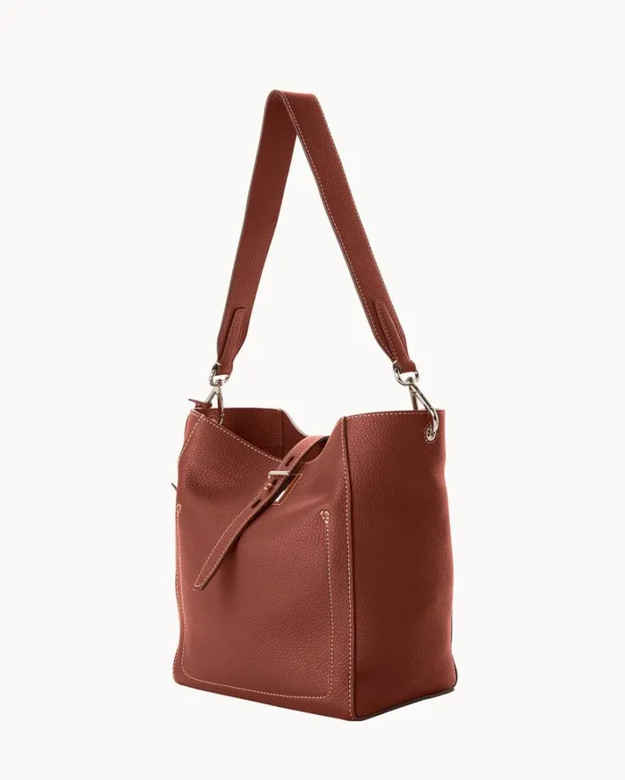 Henrys Tulip Tote Chocolate Women Dooney and Bourke Shoulder Bags Henrys Tulip Tote Chocolate Women Dooney and Bourke Shoulder Bags