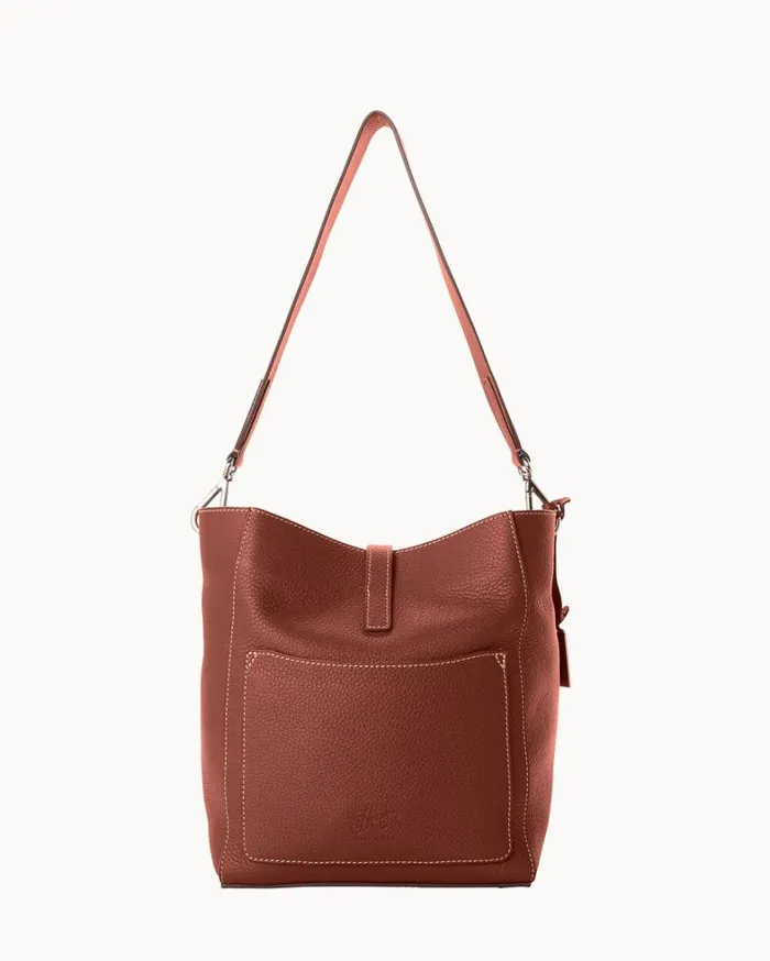 Henrys Tulip Tote Chocolate Women Dooney and Bourke Shoulder Bags Henrys Tulip Tote Chocolate Women Dooney and Bourke Shoulder Bags