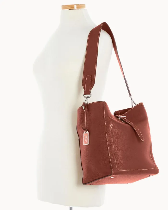 Henrys Tulip Tote Chocolate Women Dooney and Bourke Shoulder Bags Henrys Tulip Tote Chocolate Women Dooney and Bourke Shoulder Bags
