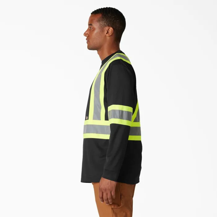 Hi Vis Safety Long Sleeve TShirt Black Black bk Men Dickies Hi Vis Hi Vis Safety Long Sleeve TShirt Black Black bk Men Dickies Hi Vis