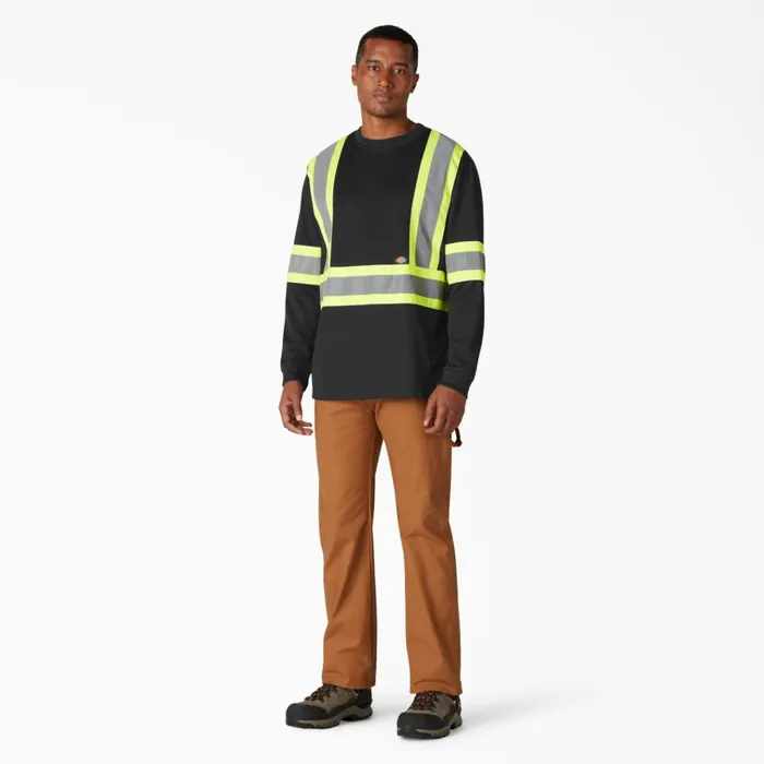 Hi Vis Safety Long Sleeve TShirt Black Black bk Men Dickies Hi Vis Hi Vis Safety Long Sleeve TShirt Black Black bk Men Dickies Hi Vis