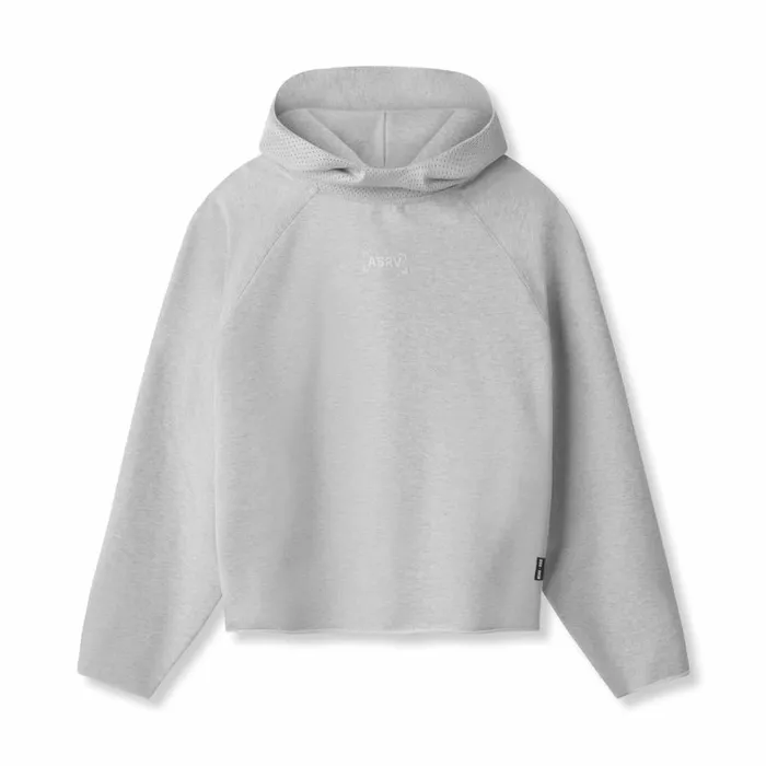 Hoodies and Sweatshirts Men ASRV MicroTerry Raw Hem Hoodie Heather Grey
