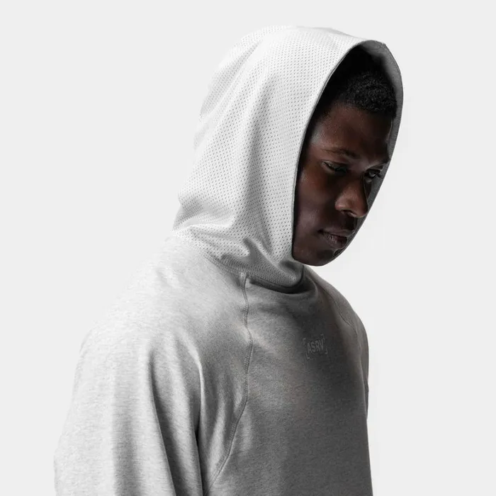 Hoodies and Sweatshirts Men ASRV MicroTerry Raw Hem Hoodie Heather Grey