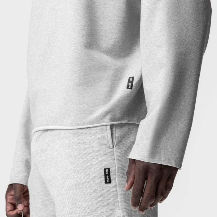 Hoodies and Sweatshirts Men ASRV MicroTerry Raw Hem Hoodie Heather Grey