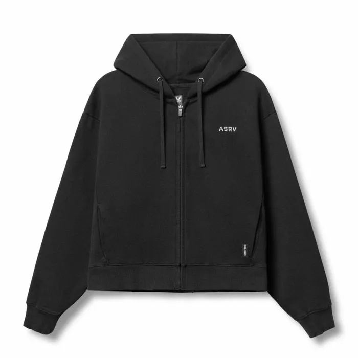 Hoodies and Sweatshirts Men ASRV Tech Essential Distressed Full Zip Hoodie Black 034training Division034 Hoodies and Sweatshirts Men ASRV Tech Essential Distressed Full Zip Hoodie Black 034training Division034