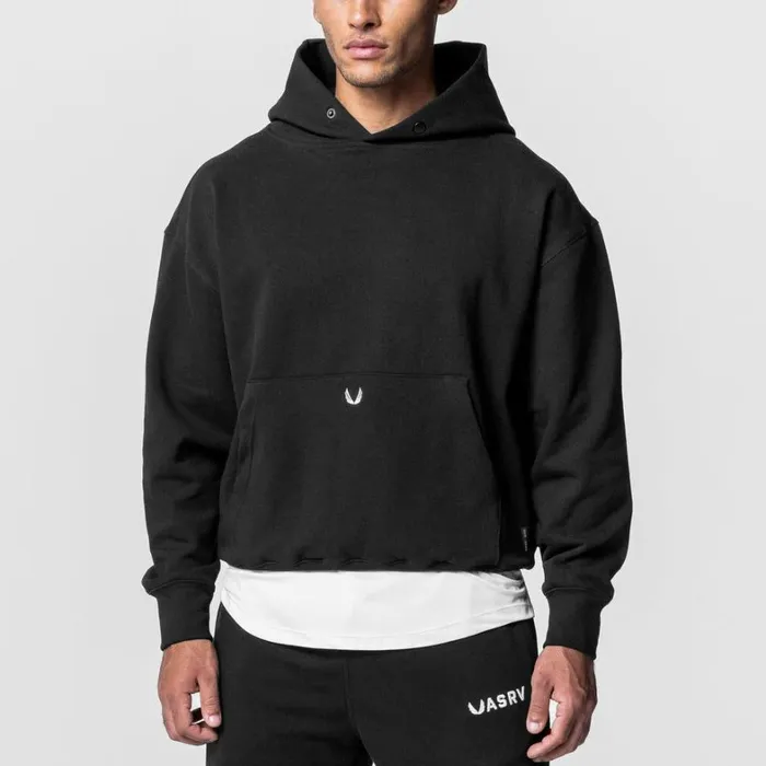Hoodies and Sweatshirts Men ASRV TechTerry Hoodie Black Limited