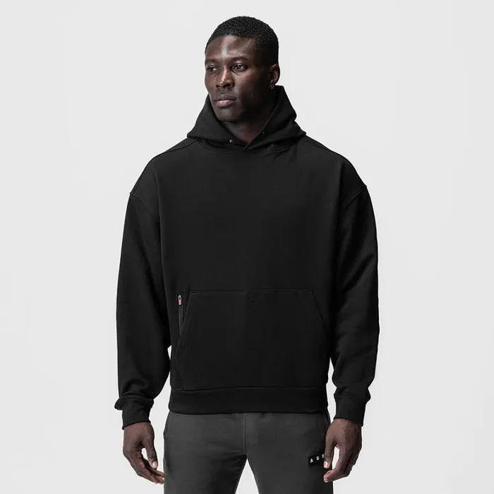 Hoodies and Sweatshirts Men ASRV TechTerry Zip Pocket Hoodie Blackblack 034otwr034