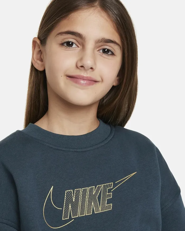 Hoodies And Sweatshirts Kids Nike Sportswear Club Fleece Deep Junglemetallic Gold