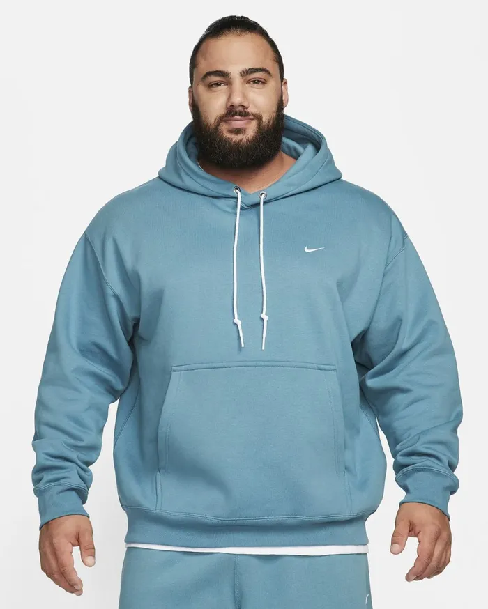 Hoodies And Sweatshirts Men Nike Solo Swoosh Noise Aquawhite