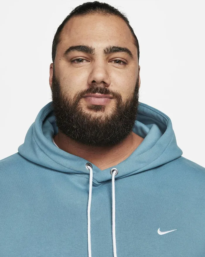 Hoodies And Sweatshirts Men Nike Solo Swoosh Noise Aquawhite