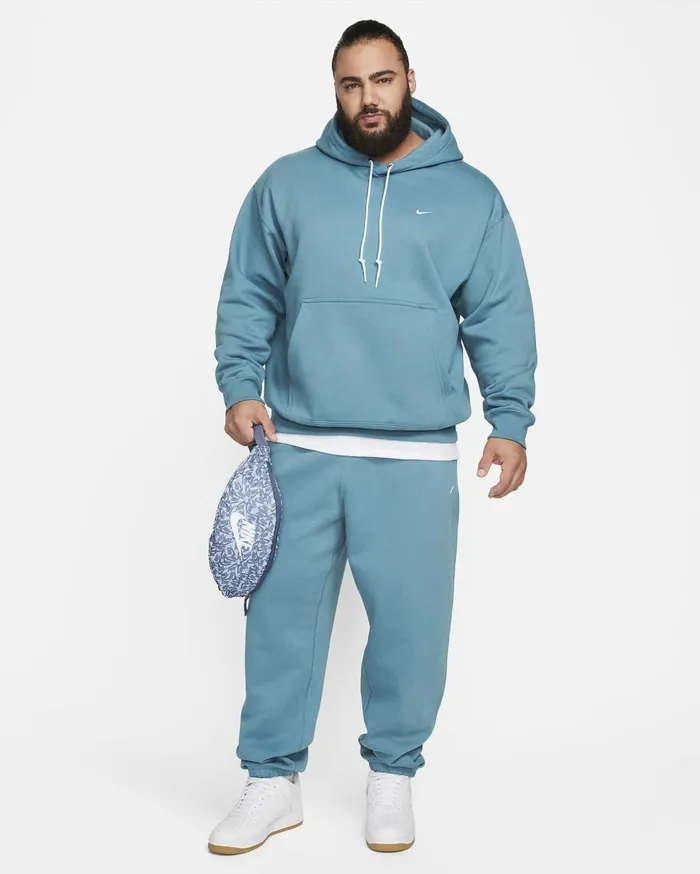 Hoodies And Sweatshirts Men Nike Solo Swoosh Noise Aquawhite