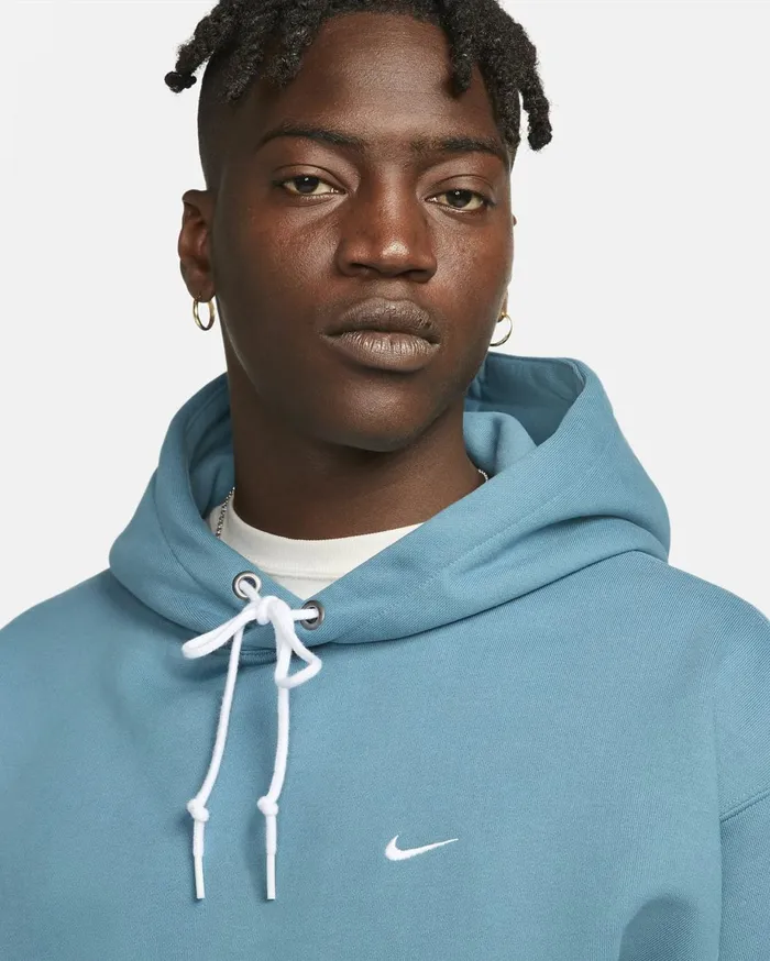 Hoodies And Sweatshirts Men Nike Solo Swoosh Noise Aquawhite