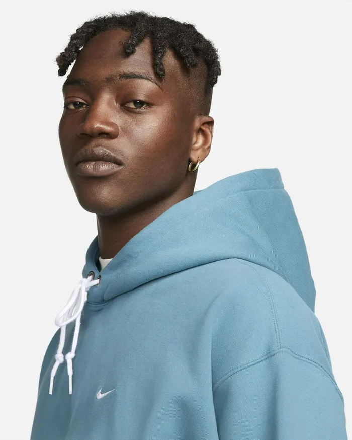 Hoodies And Sweatshirts Men Nike Solo Swoosh Noise Aquawhite