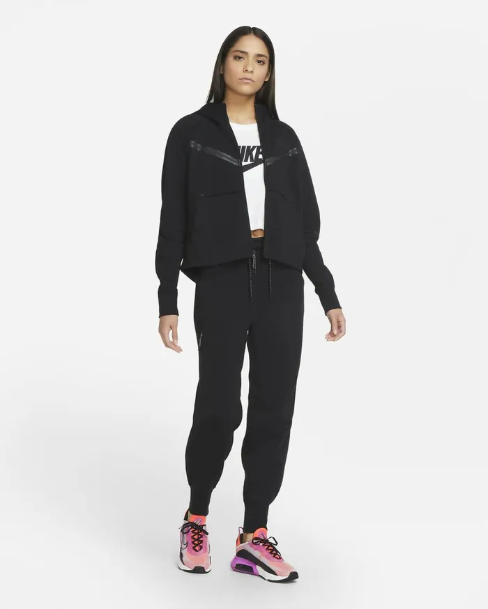 Hoodies And Sweatshirts Women Nike Sportswear Tech Fleece Windrunner Blackblack