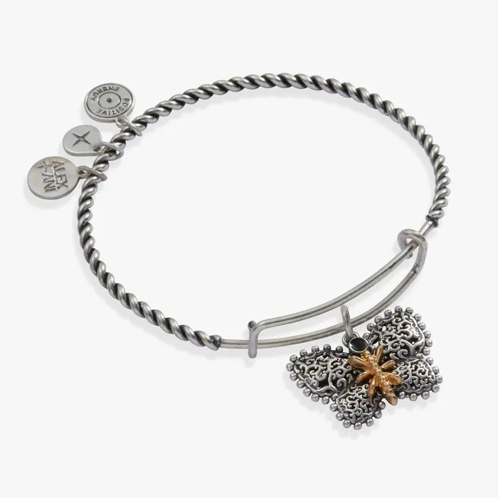 Iconic Women Alex And Ani Antique Butterfly Charm Bangle Two Tone