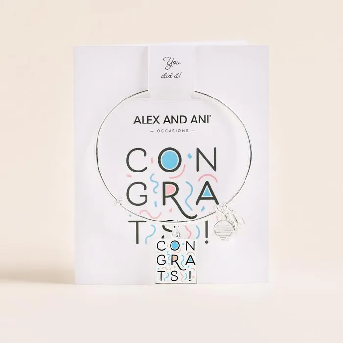 Iconic Women Alex And Ani Congrats039 Charm Bangle Silver