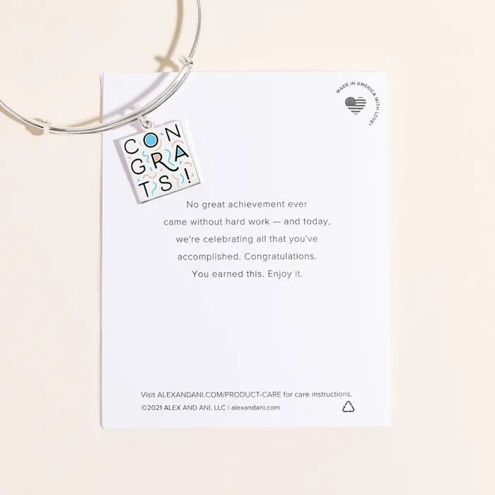 Iconic Women Alex And Ani Congrats039 Charm Bangle Silver