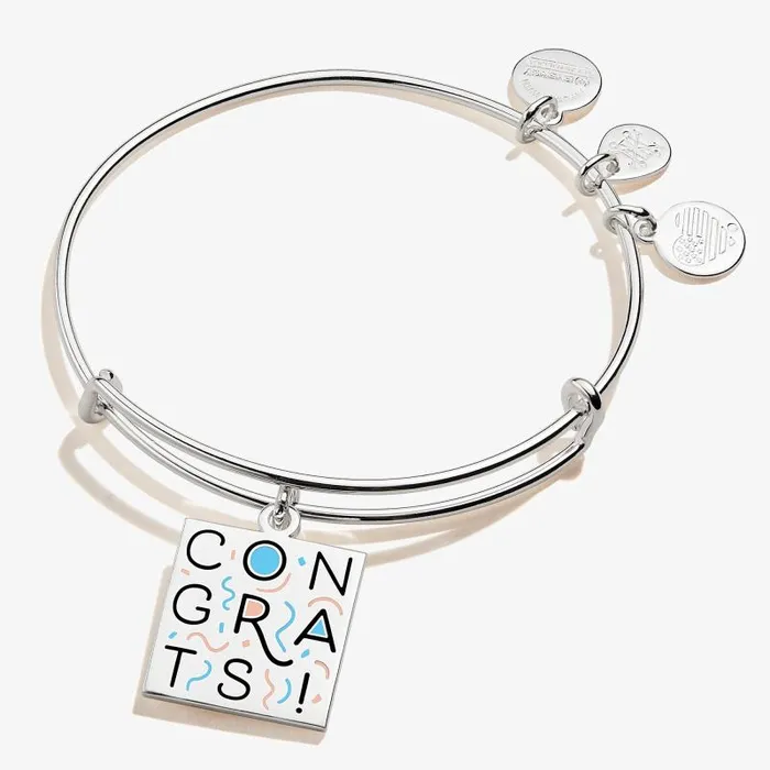 Iconic Women Alex And Ani Congrats039 Charm Bangle Silver