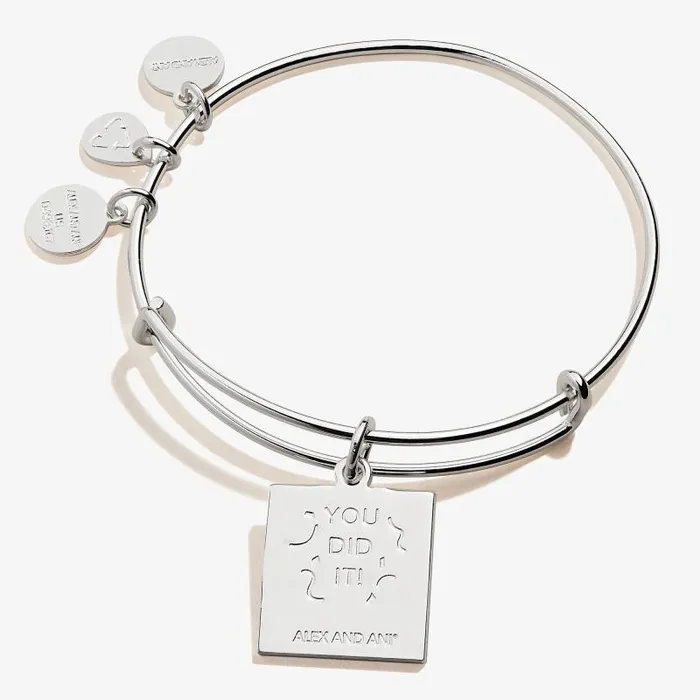 Iconic Women Alex And Ani Congrats039 Charm Bangle Silver