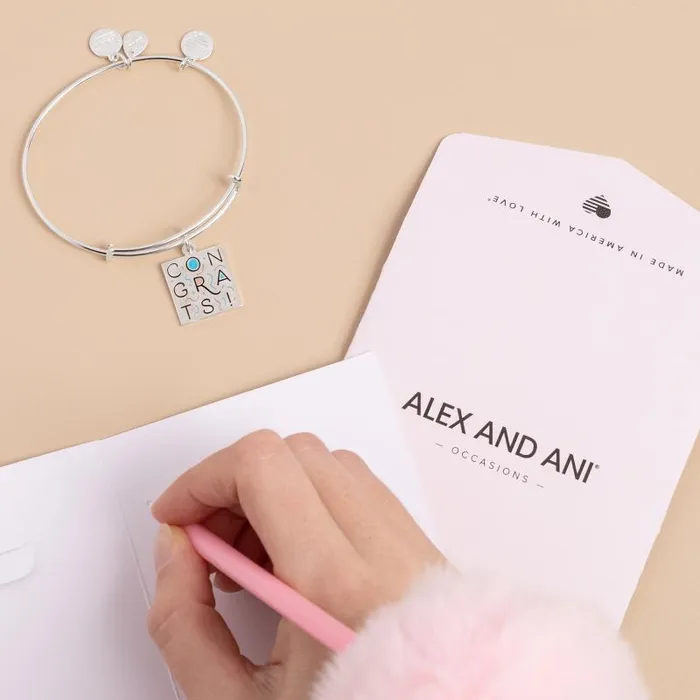 Iconic Women Alex And Ani Congrats039 Charm Bangle Silver