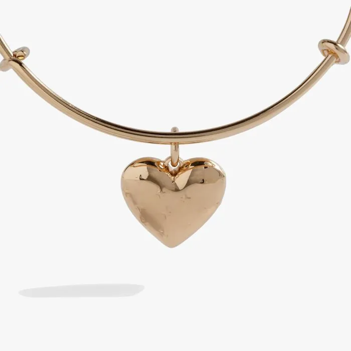 Iconic Women Alex And Ani Metal Heart Charm Bangle Gold