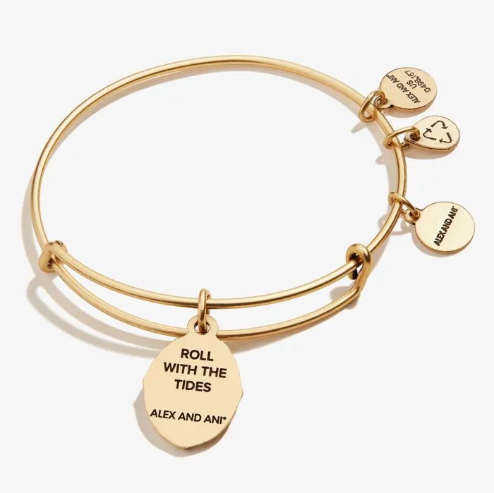 Iconic Women Alex And Ani Wave Charm Bangle 039Roll With The 039Tides039 Rafaelian Gold